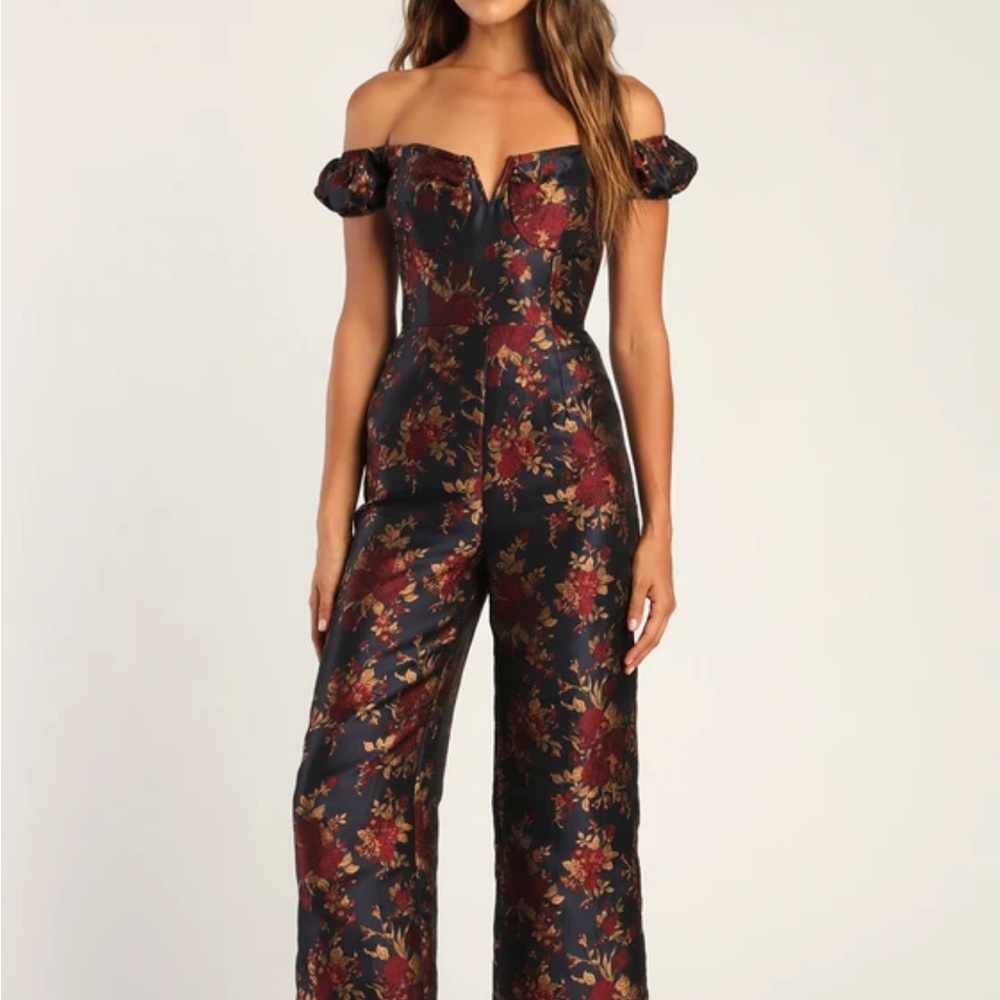 Lulus, Floral Off-Shoulder Jumpsuit